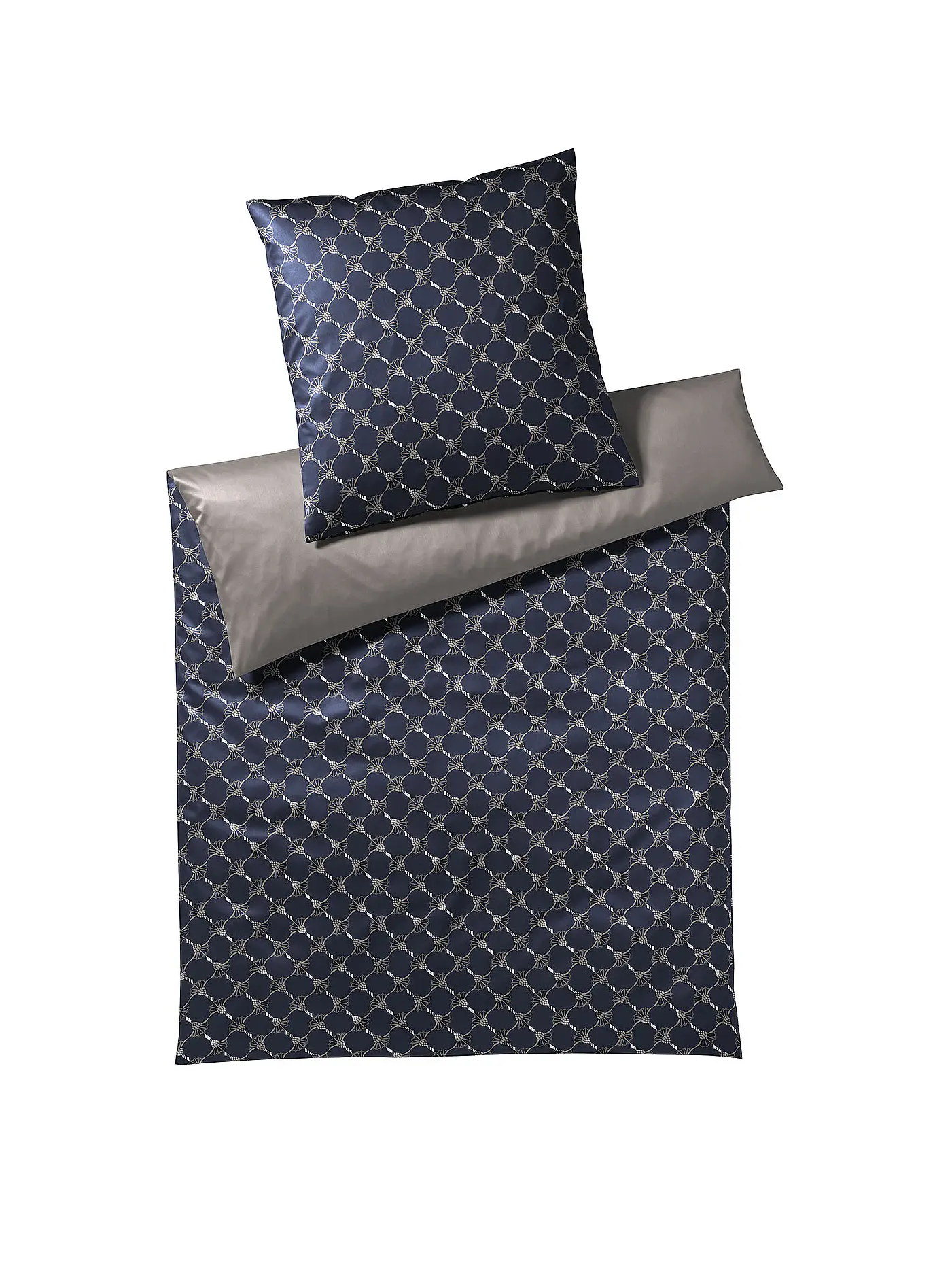 JOOP | Satin Bettwäsche Cornflower Double 70x90cm / 140x220cm Rose | dunkelblau